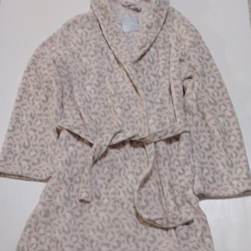 Kids Leopard Print Fleece Robe